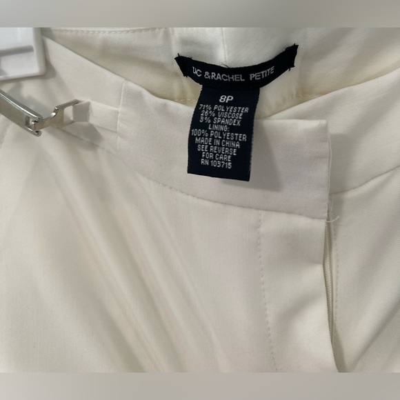 Zac & Rachel Pull-On Ankle Pants Women's 8P White Mid-Rise Comfort Dress Pants - Picture 3 of 4